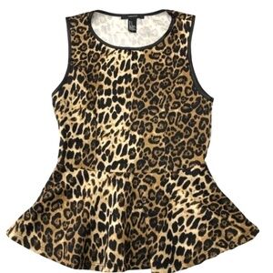 🦄2/$20 Forever 21 Cheetah Peplum Blouse